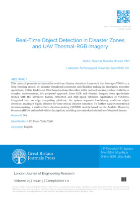 Real-Time Object Detection in Disaster Zones and UAV Thermal-RGB Imagery