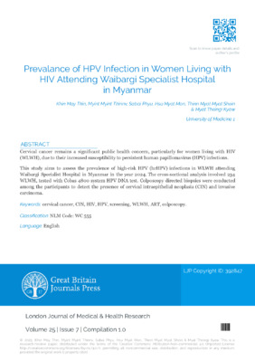 Prevalance of Hpv Infection in Women Living with HIV Attending Waibargi Specialist Hospital