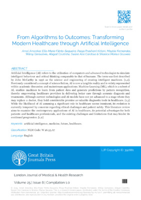 From Algorithms to Outcomes: Transforming Modern Healthcare through Artificial Intelligence