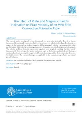 The Effect of Plate and Magnetic Field's Inclination on Fluid Velocity