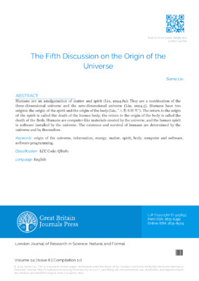 The Fifth Discussion on the Origin of the Universe
